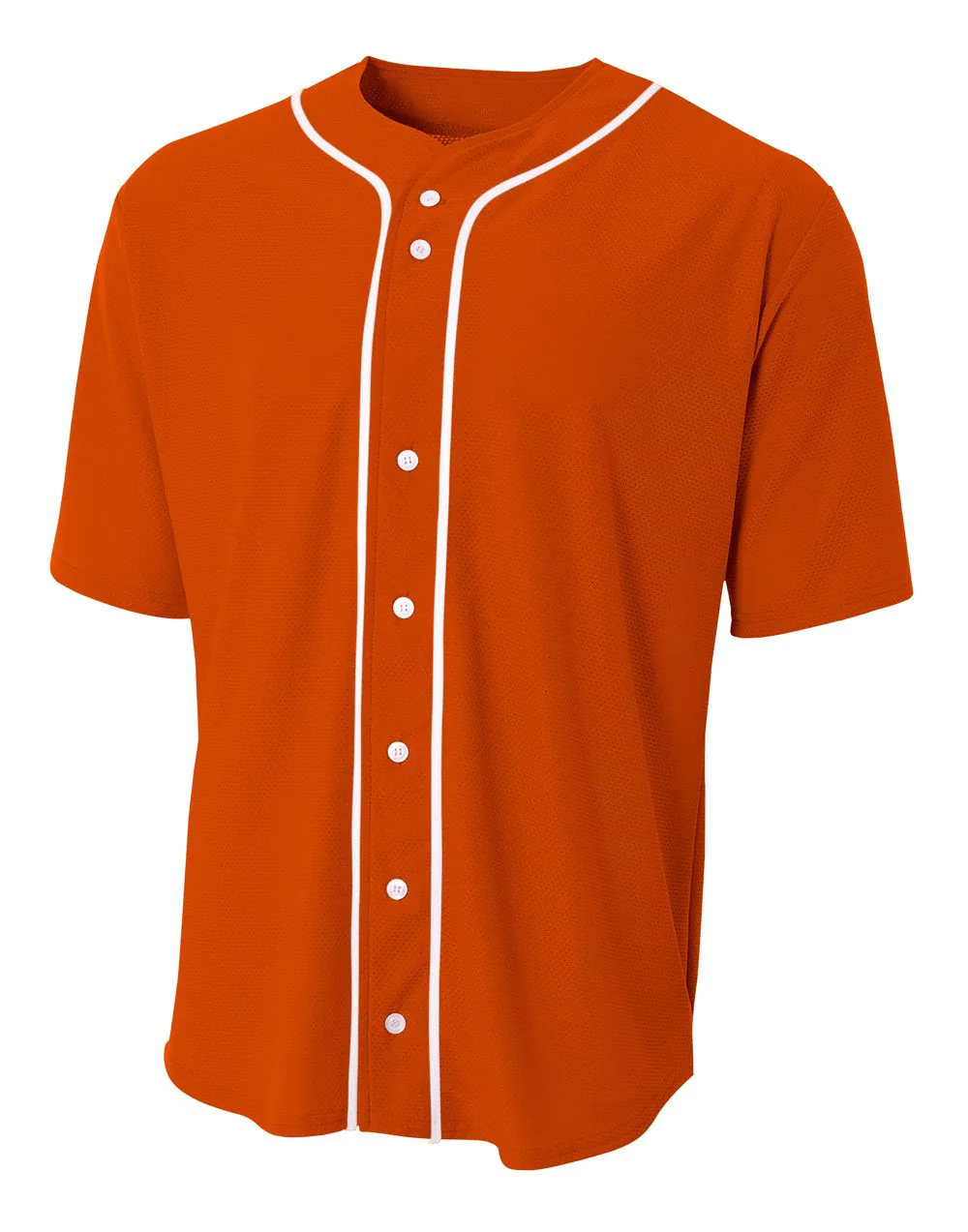 Short Sleeve Full Button Baseball Top | N4184 - Athletic Orange