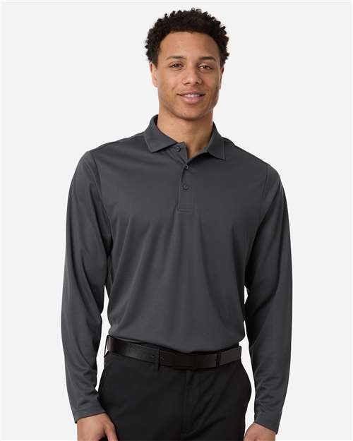 CORE365 Nova Performance Long-Sleeve Pique Polo | CE108L - Carbon front view