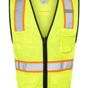 Kishigo 1580–1581 safety vest in Lime, front view