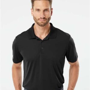 adidas A230 custom men’s performance polo front view - Black