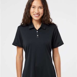adidas A231 custom women’s performance polo front view - Black