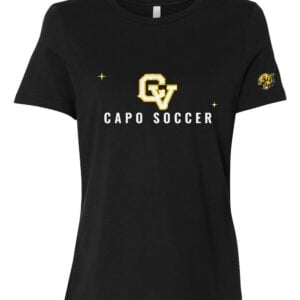 Capo Soccer Women’s Glitter Gold Tee — Black