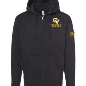 Capistrano Valley Soccer Zip Hoodie — Black & Gold CV Cougars