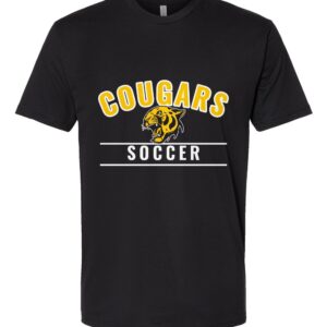 Cougars Soccer T-Shirt — Black Varsity Arch
