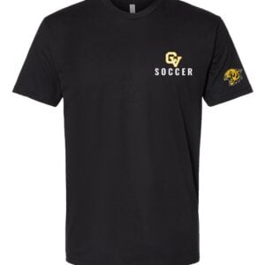 CV Soccer Left Chest T-Shirt — Black with Cougar Sleeve