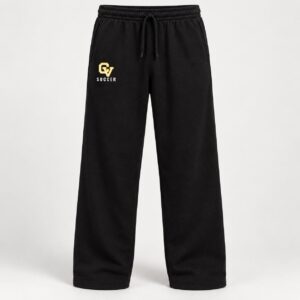 CV Soccer Sweatpants — Black Open-Bottom Fleece