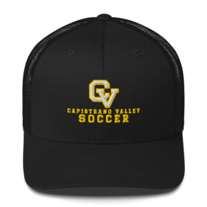 CV Soccer Embroidered Curved-Bill Trucker Hat — Black